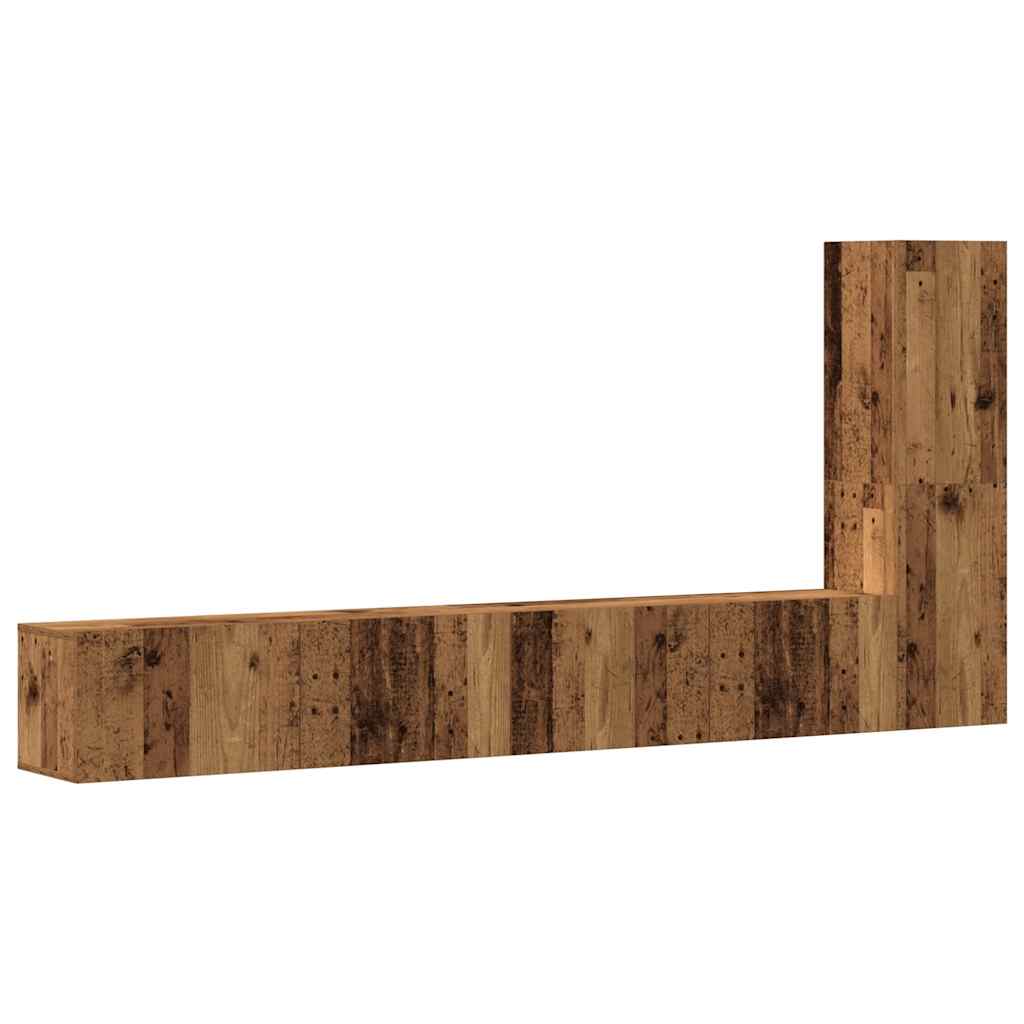 Ensemble de meuble TV mural 3 pcs vieux bois bois d'ingénierie - XIOS