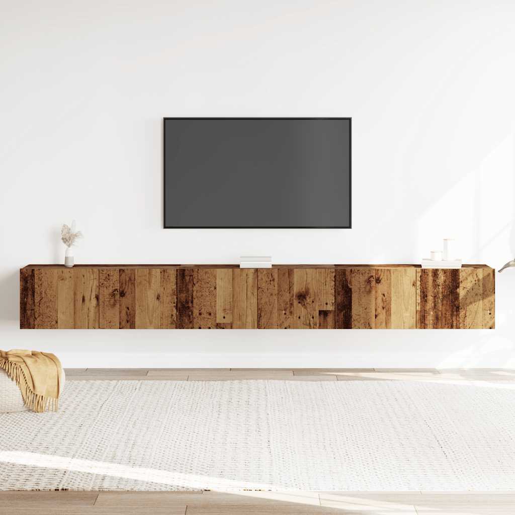 Ensemble de meuble TV mural 3 pcs vieux bois bois d'ingénierie - XIOS
