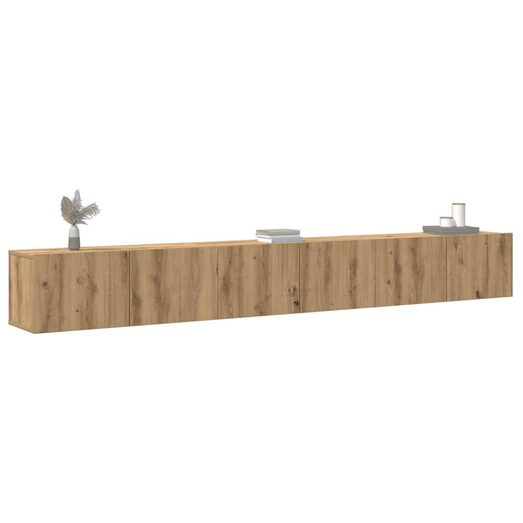 Ensemble de meuble TV mural 3 pcs chêne artisanal - XIOS