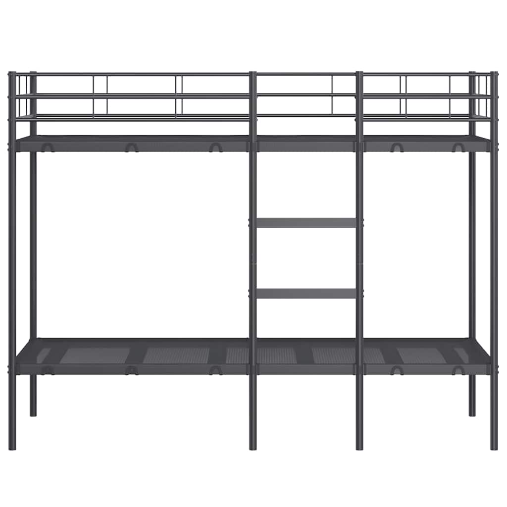 Lit superposé sans matelas noir 75x190 cm acier - XIOS