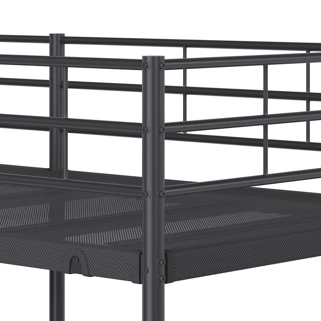 Lit superposé sans matelas noir 90x190 cm acier - XIOS