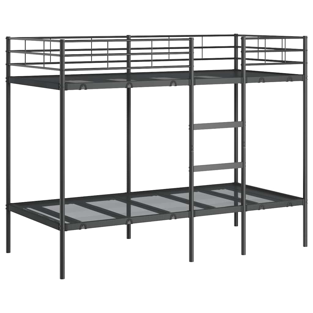 Lit superposé sans matelas noir 90x200 cm acier - XIOS