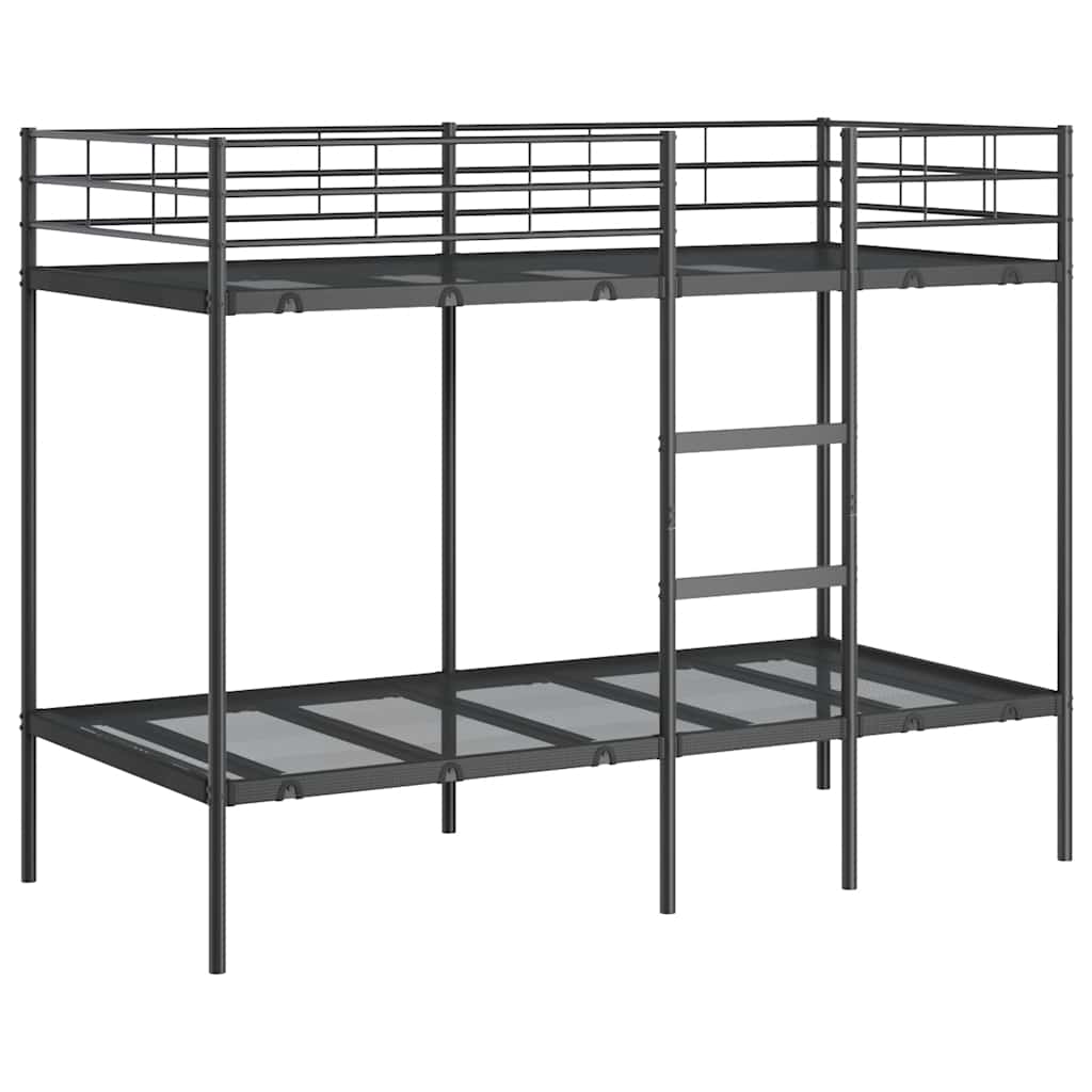 Lit superposé sans matelas noir 100x190 cm acier - XIOS