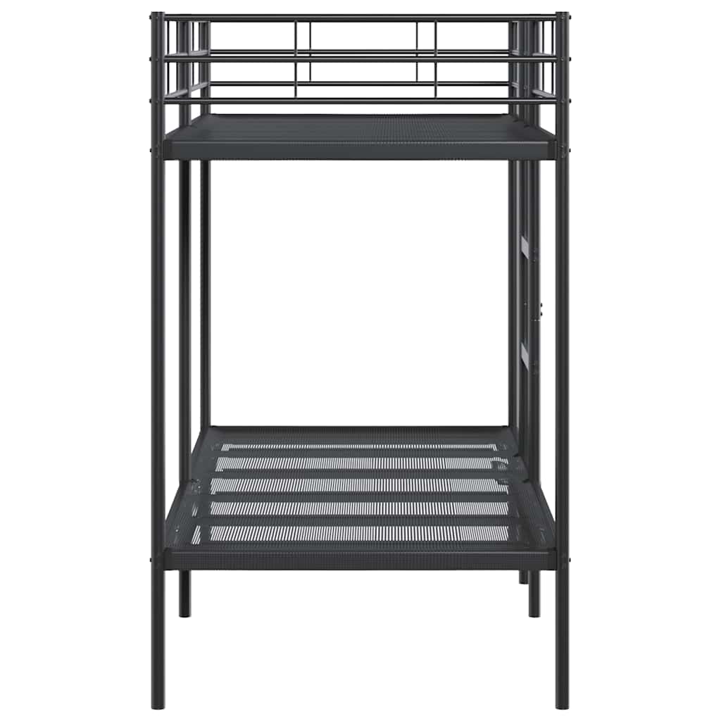 Lit superposé sans matelas noir 100x190 cm acier - XIOS