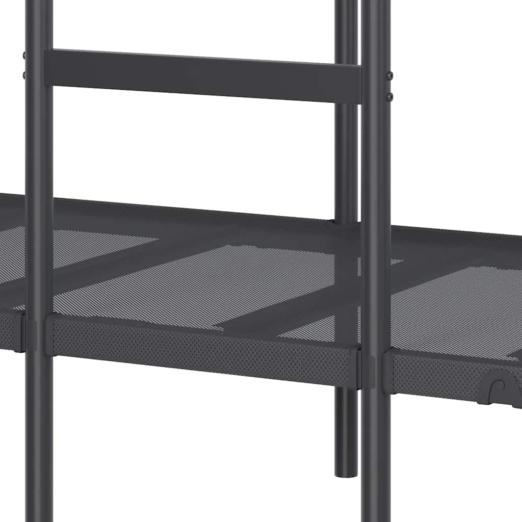 Lit superposé sans matelas noir 100x190 cm acier - XIOS