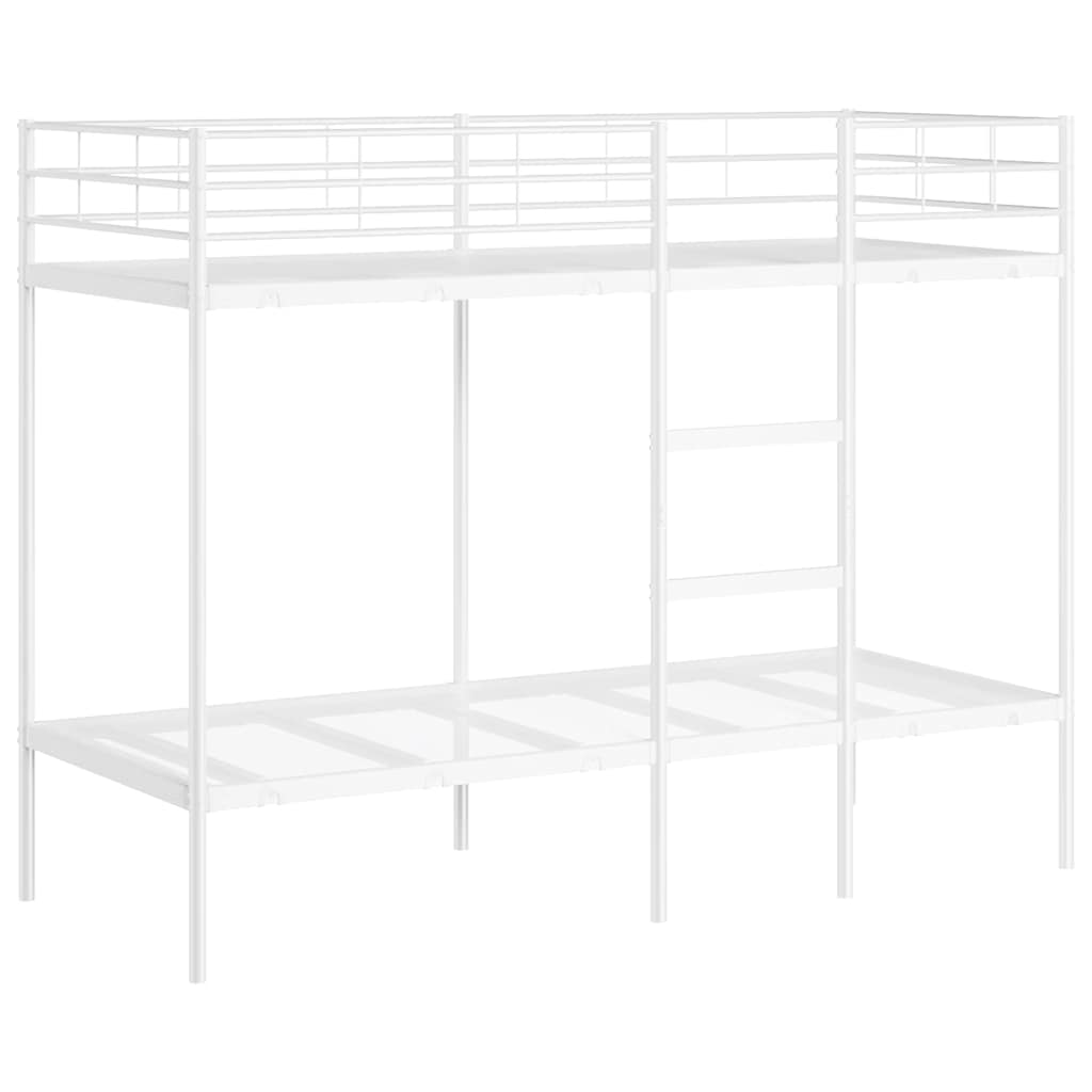 Lit superposé sans matelas blanc 75x190 cm acier - XIOS