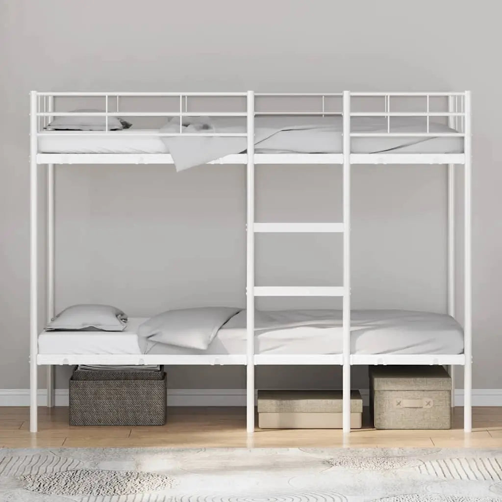 Lit superposé sans matelas blanc 75x190 cm acier - XIOS