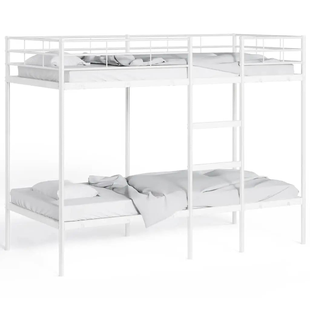 Lit superposé sans matelas blanc 75x190 cm acier - XIOS