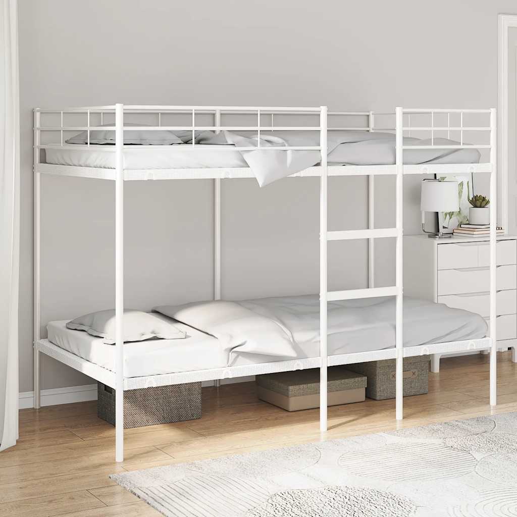 Lit superposé sans matelas blanc 100x200 cm acier - XIOS