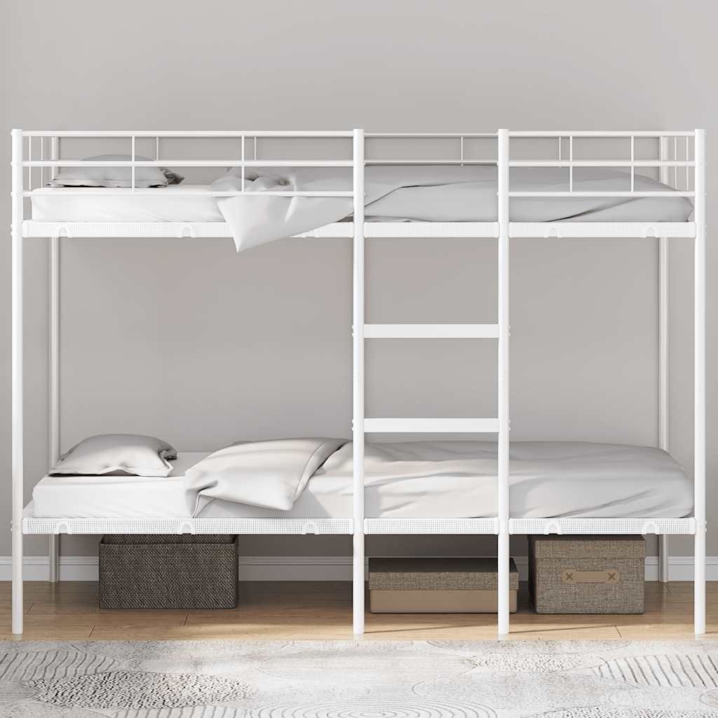 Lit superposé sans matelas blanc 107x203 cm acier - XIOS