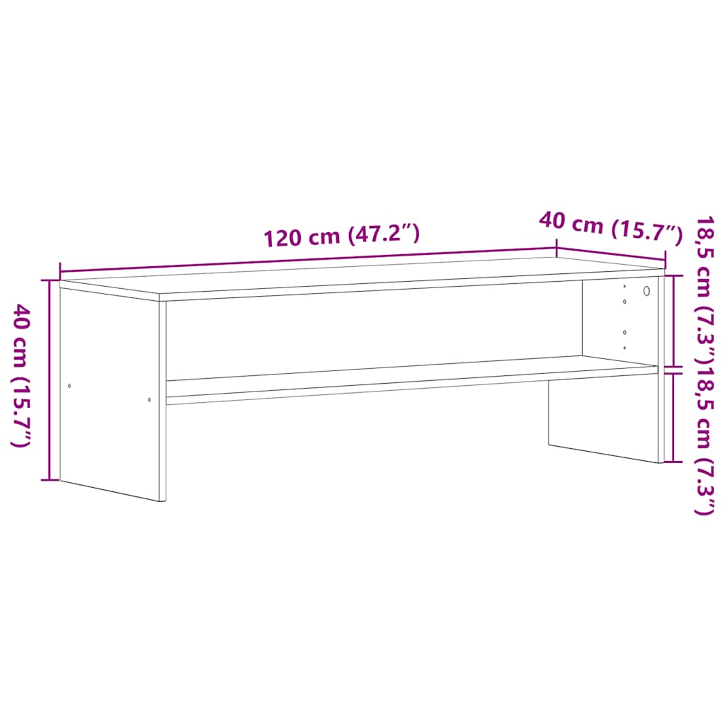 Meuble TV chêne noir 120x40x40 cm bois d'ingénierie - XIOS