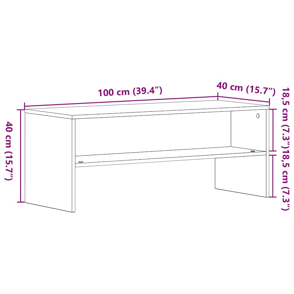 Meuble TV chêne noir 100x40x40 cm bois d'ingénierie - XIOS