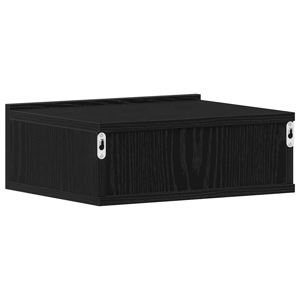 Table de chevet flottante en chêne noir 40 x 32 x 15 cm bois d'ingénierie