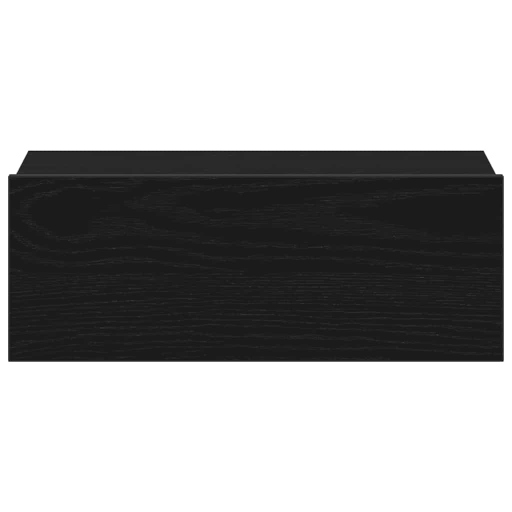 Tables de chevet flottantes lot de 2 chêne noir 40 x 32 x 15 cm bois d'ingénierie