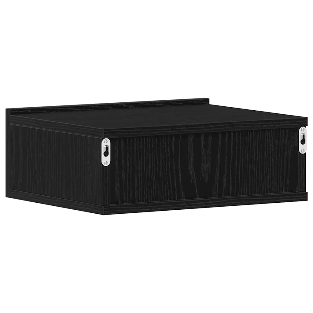 Tables de chevet flottantes lot de 2 chêne noir 40 x 32 x 15 cm bois d'ingénierie