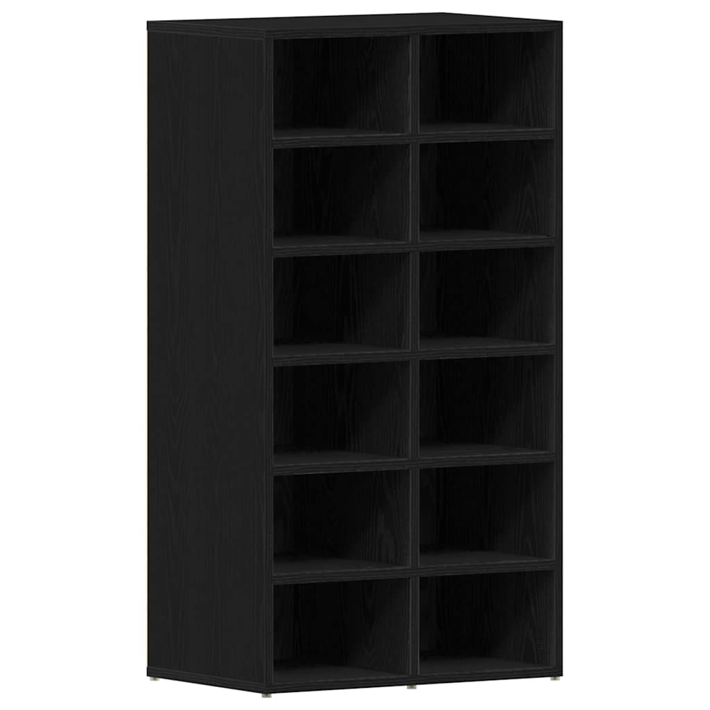 Étagère à chaussures chêne noir 54x34x100,5 cm bois ingénierie - XIOS