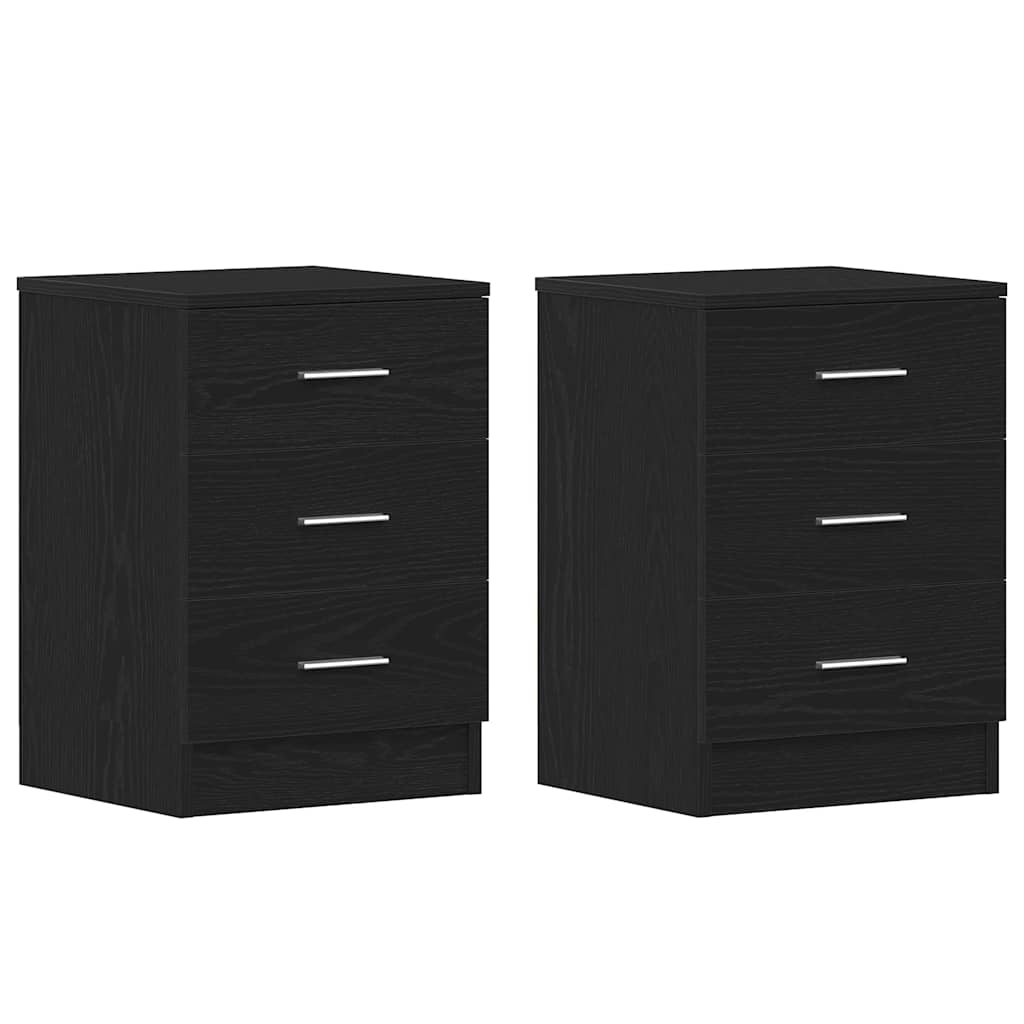 Tables de chevet 2 pcs Chêne noir 38x35x55 cm Bois d'ingénierie - XIOS