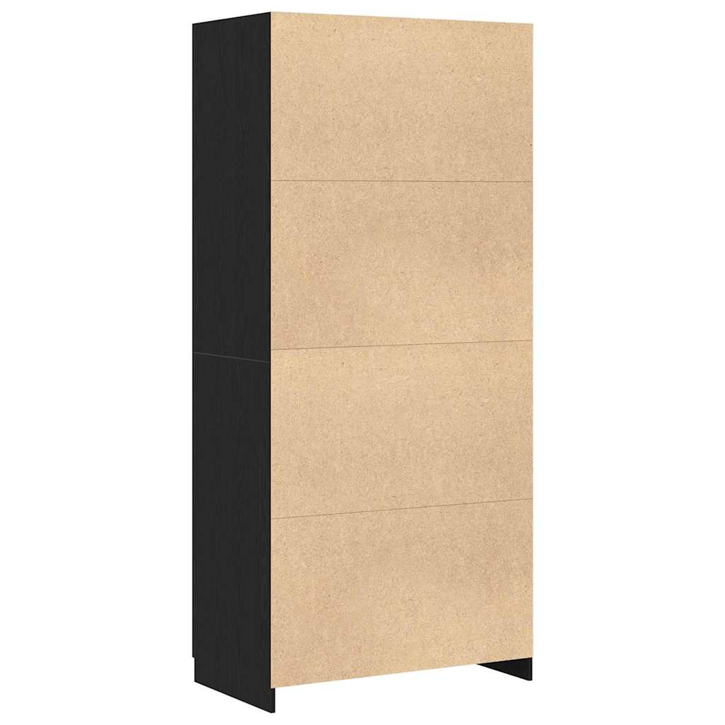 Armoire avec stockage Noir 90 x 52 x 200 cm Bois d'ingénierie - XIOS