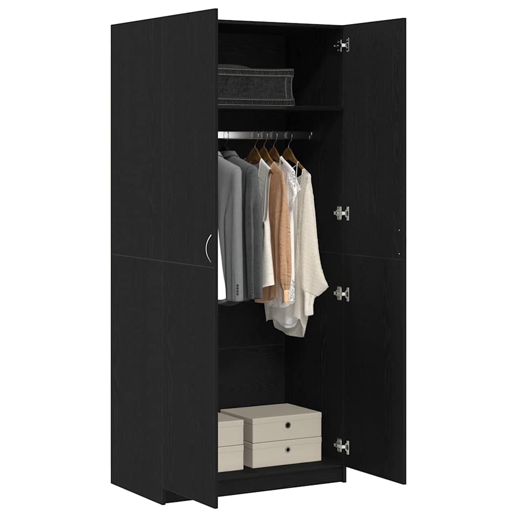 Armoire avec stockage Noir 90 x 52 x 200 cm Bois d'ingénierie - XIOS