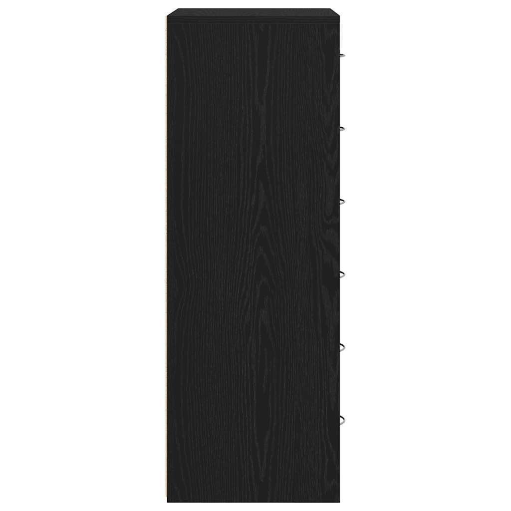 Buffet avec 6 tiroirs Chêne noir 50x34x96 cm Bois d'ingénierie - XIOS
