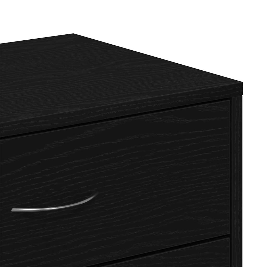 Buffet avec 6 tiroirs Chêne noir 50x34x96 cm Bois d'ingénierie - XIOS