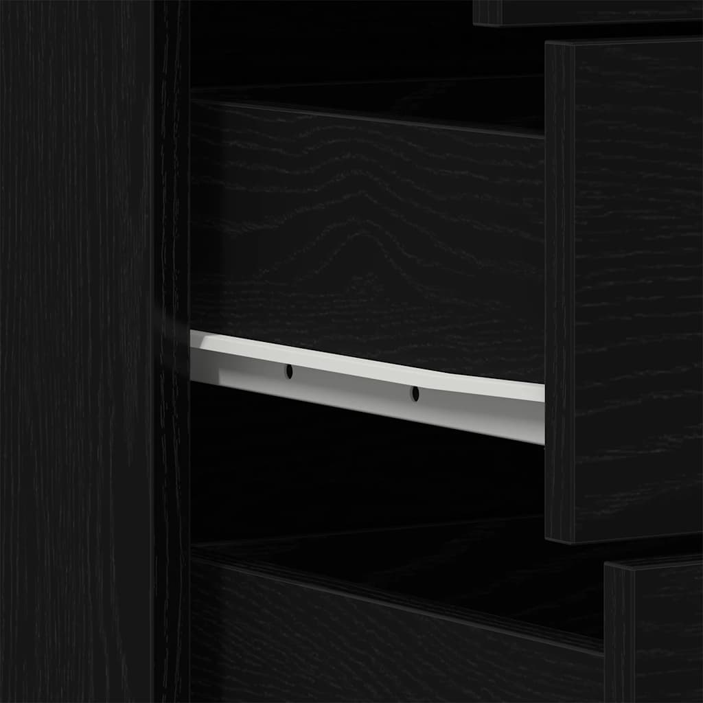 Buffet avec 6 tiroirs Chêne noir 50x34x96 cm Bois d'ingénierie - XIOS