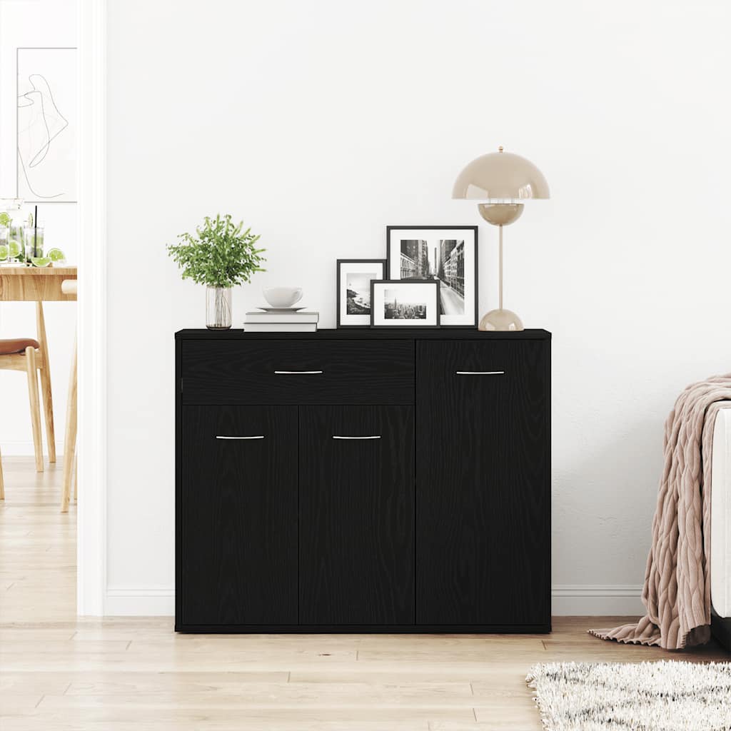 Buffet en chêne noir 88x30x70 cm bois d'ingénierie - XIOS