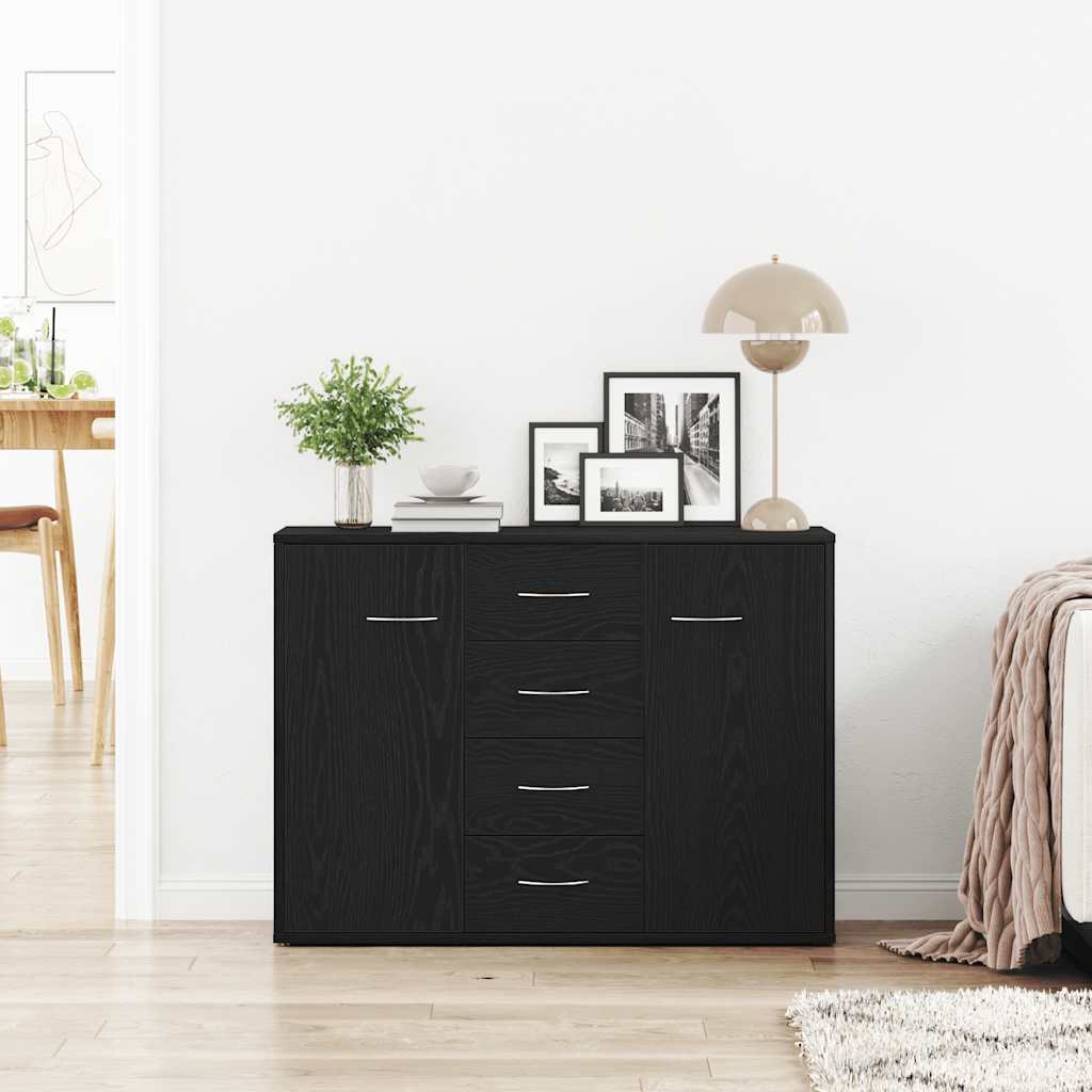 Buffet en chêne noir 88x30x64 cm bois d'ingénierie - XIOS