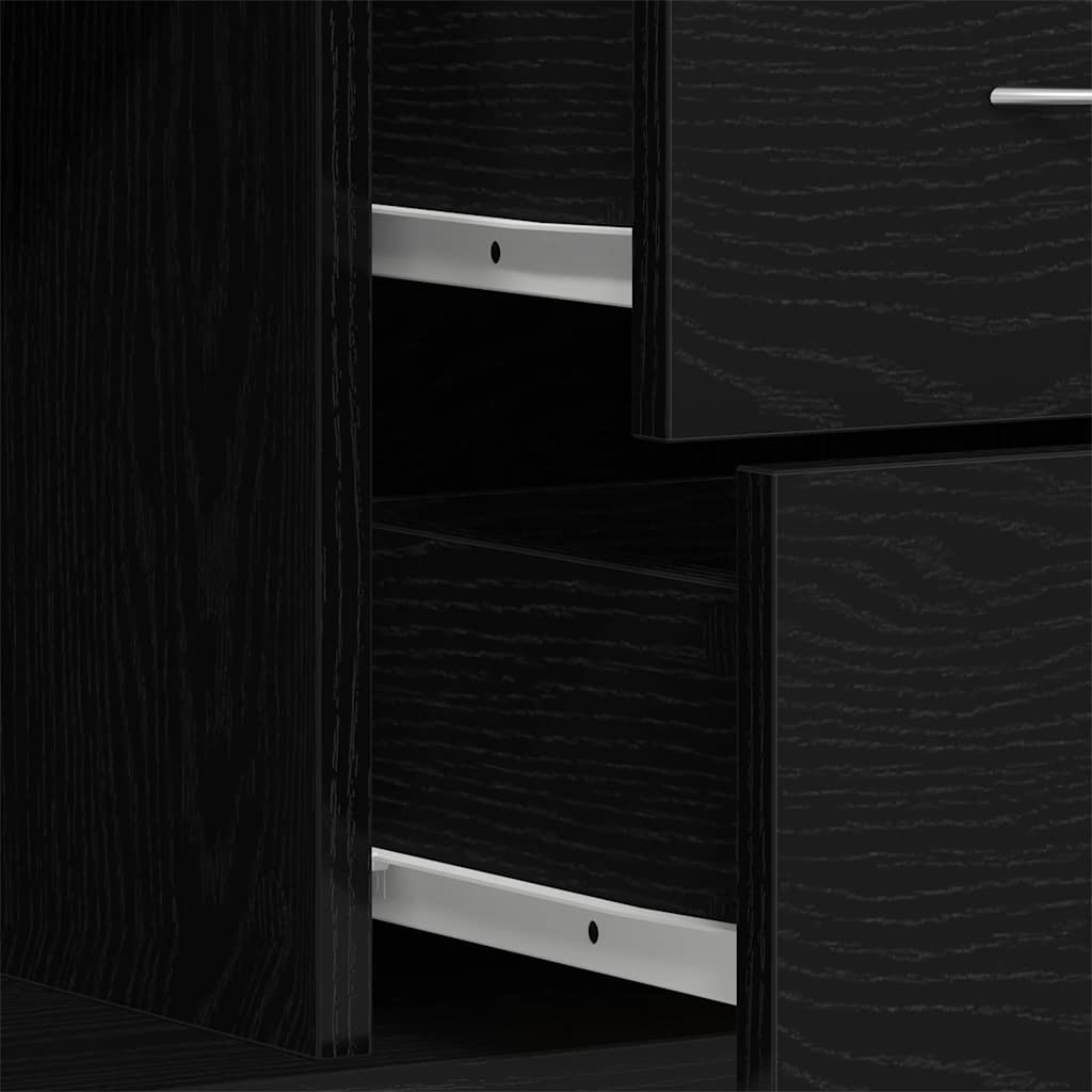 Buffet en chêne noir 88x30x64 cm bois d'ingénierie - XIOS
