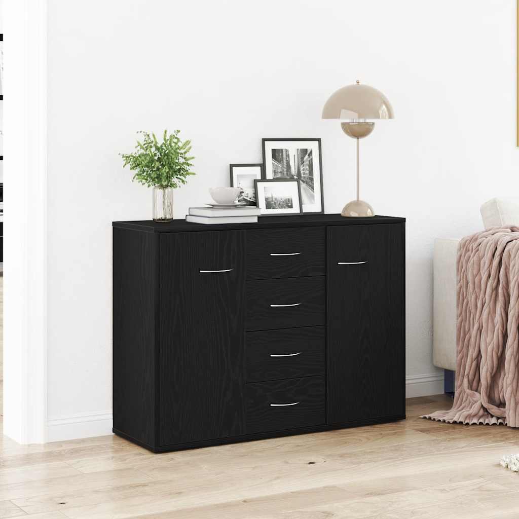 Buffet en chêne noir 88x30x64 cm bois d'ingénierie - XIOS