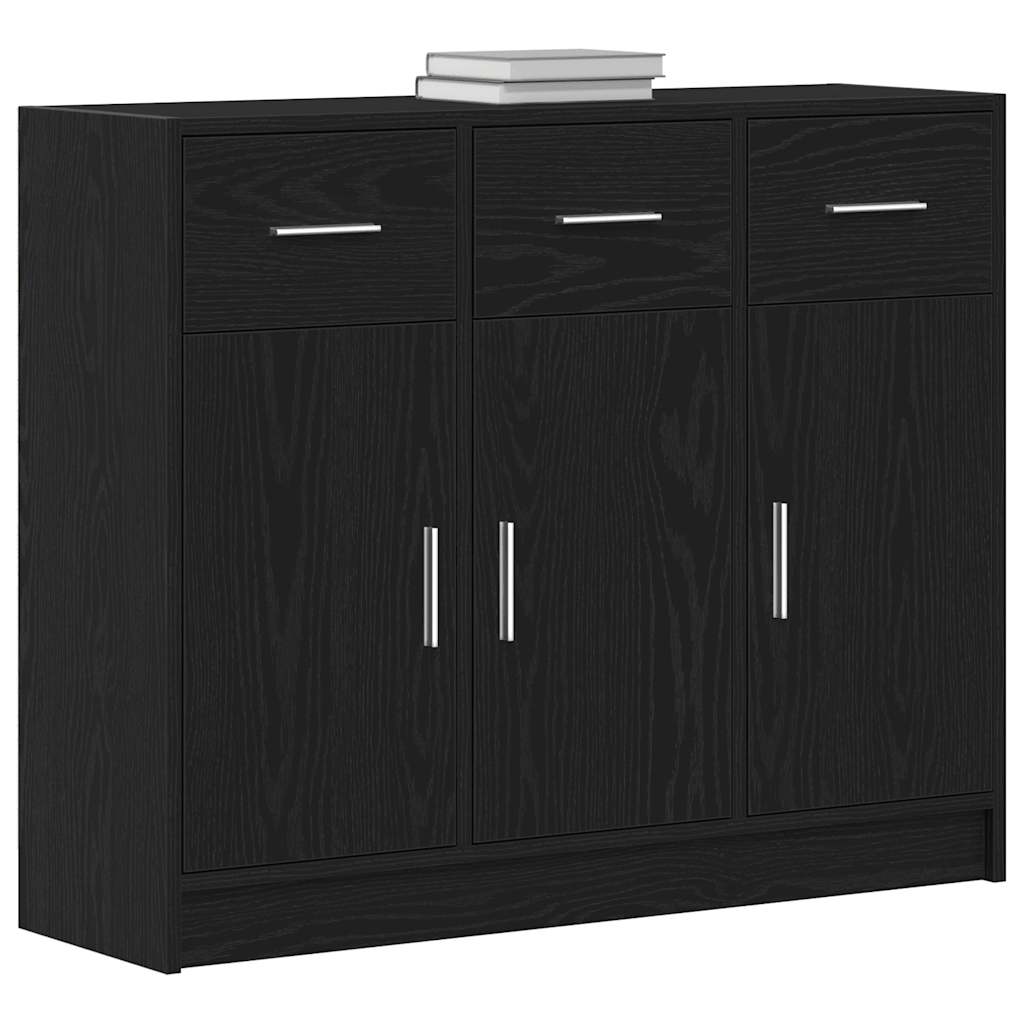 Buffet en chêne noir 91 x 28 x 75 cm bois d'ingénierie - XIOS