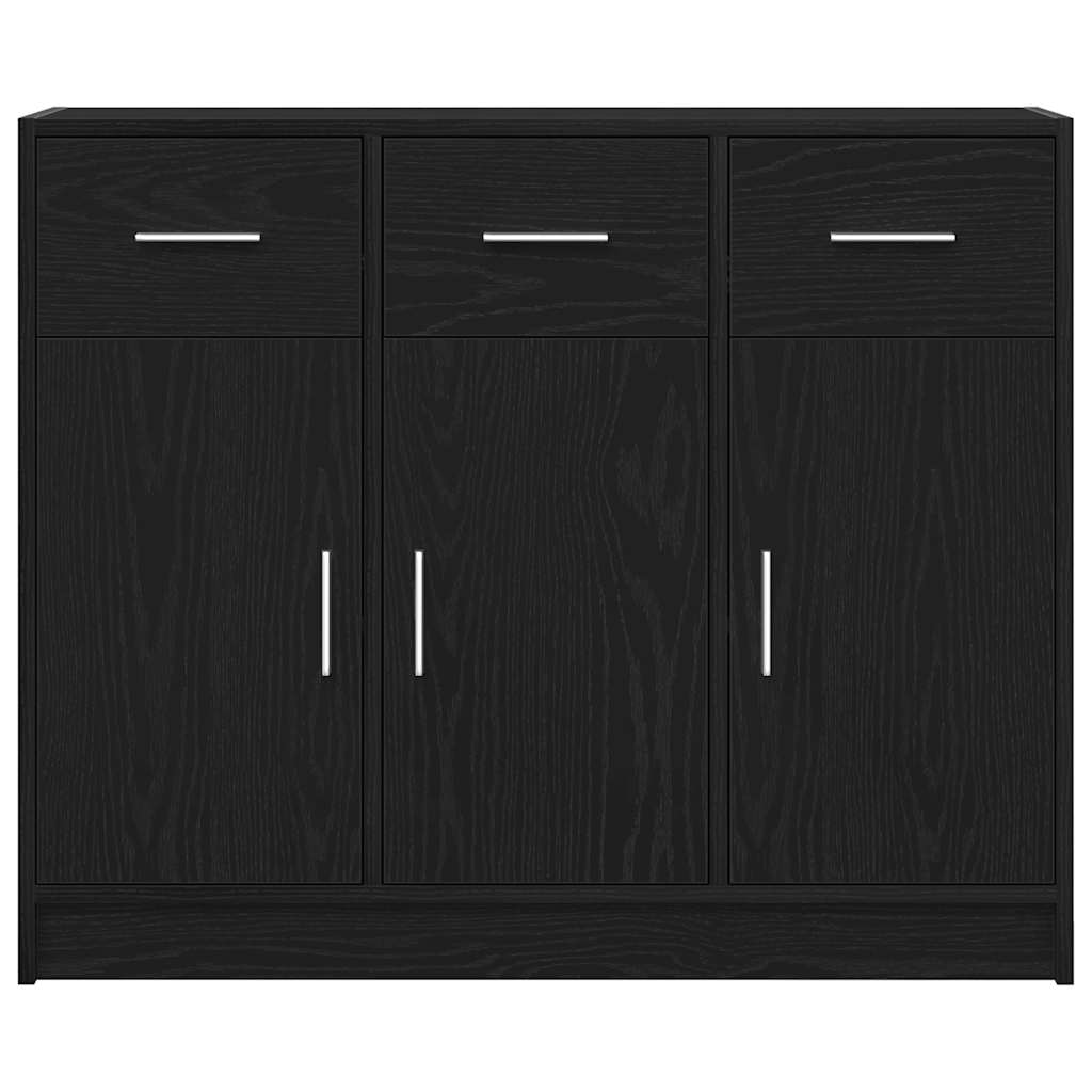 Buffet en chêne noir 91 x 28 x 75 cm bois d'ingénierie - XIOS