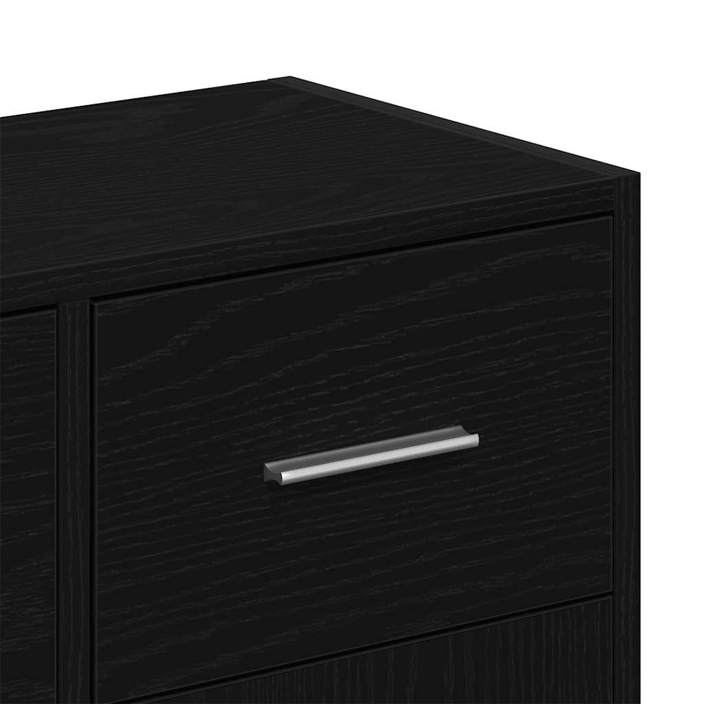 Buffet en chêne noir 91 x 28 x 75 cm bois d'ingénierie - XIOS