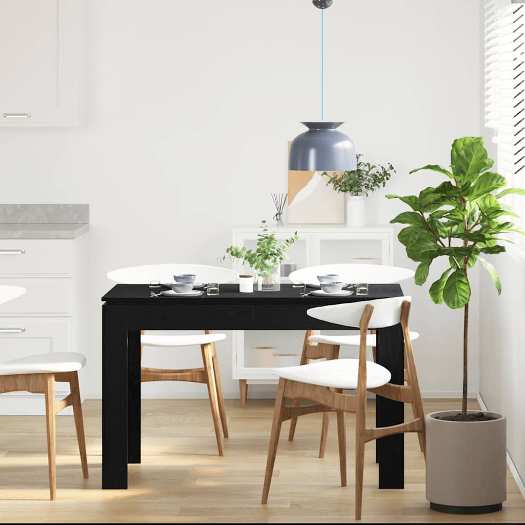 Table de salle à manger en chêne noir 120x60x76 cm bois d'ingénierie - XIOS