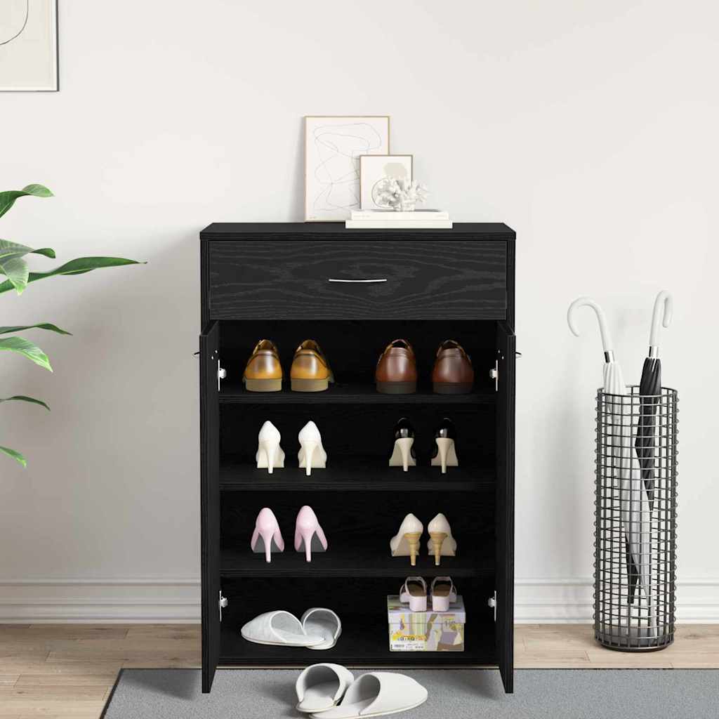 Rack à chaussures Chêne noir 60 x 35 x 84 cm Bois d'ingénierie - XIOS