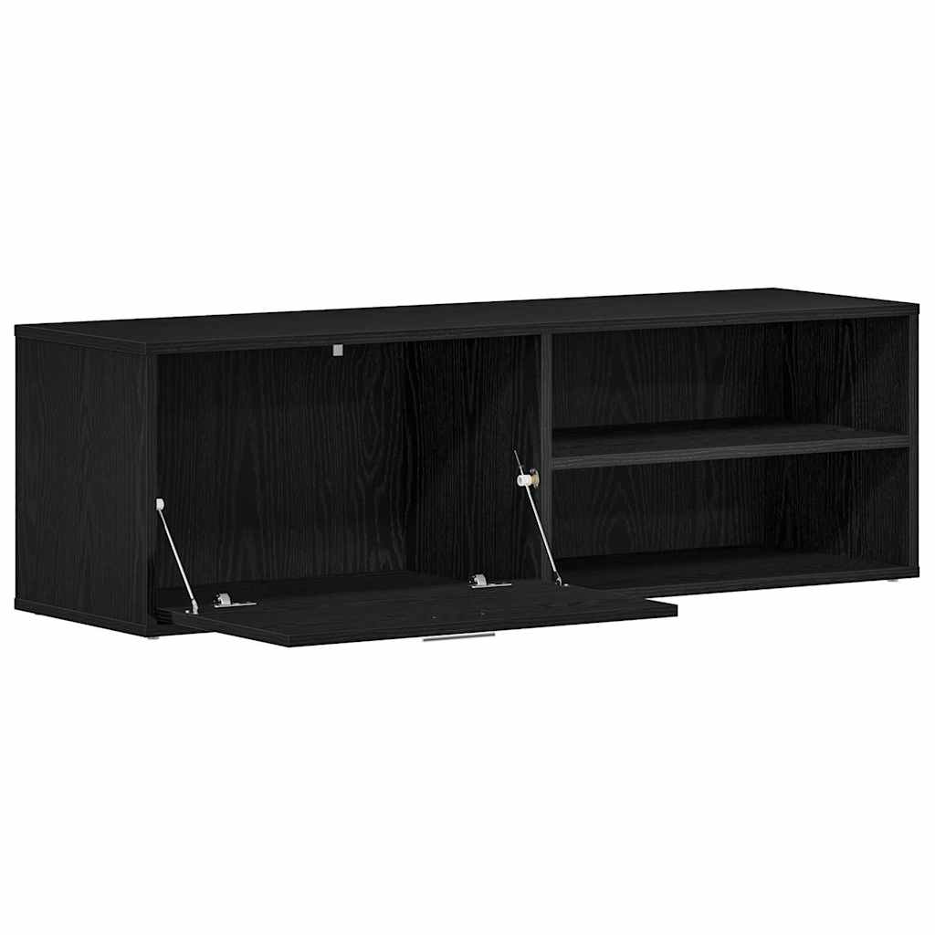 Meuble TV en chêne noir 120x34x37 cm bois d'ingénierie