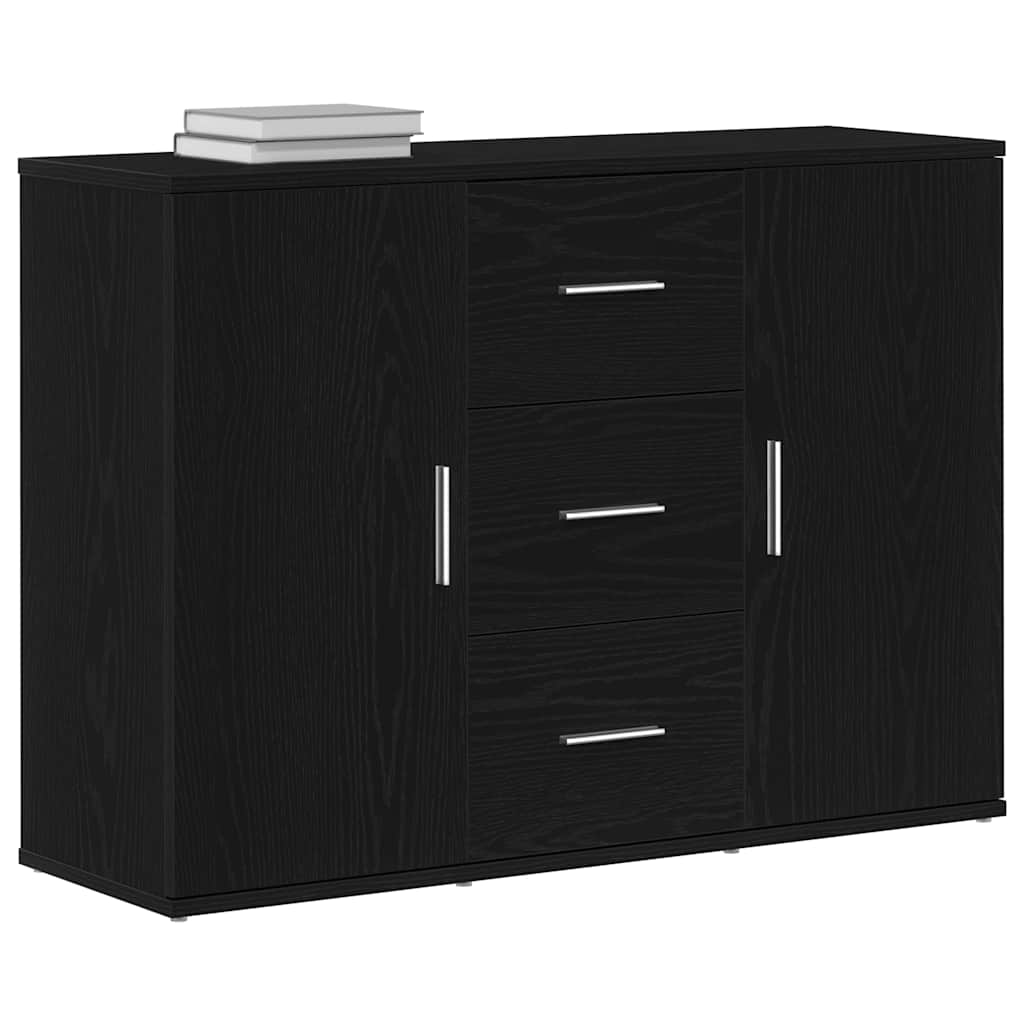Buffet chêne noir 91x29,5x65 cm bois d'ingénierie