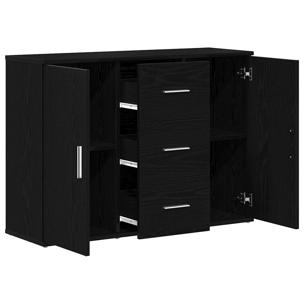Buffet chêne noir 91x29,5x65 cm bois d'ingénierie