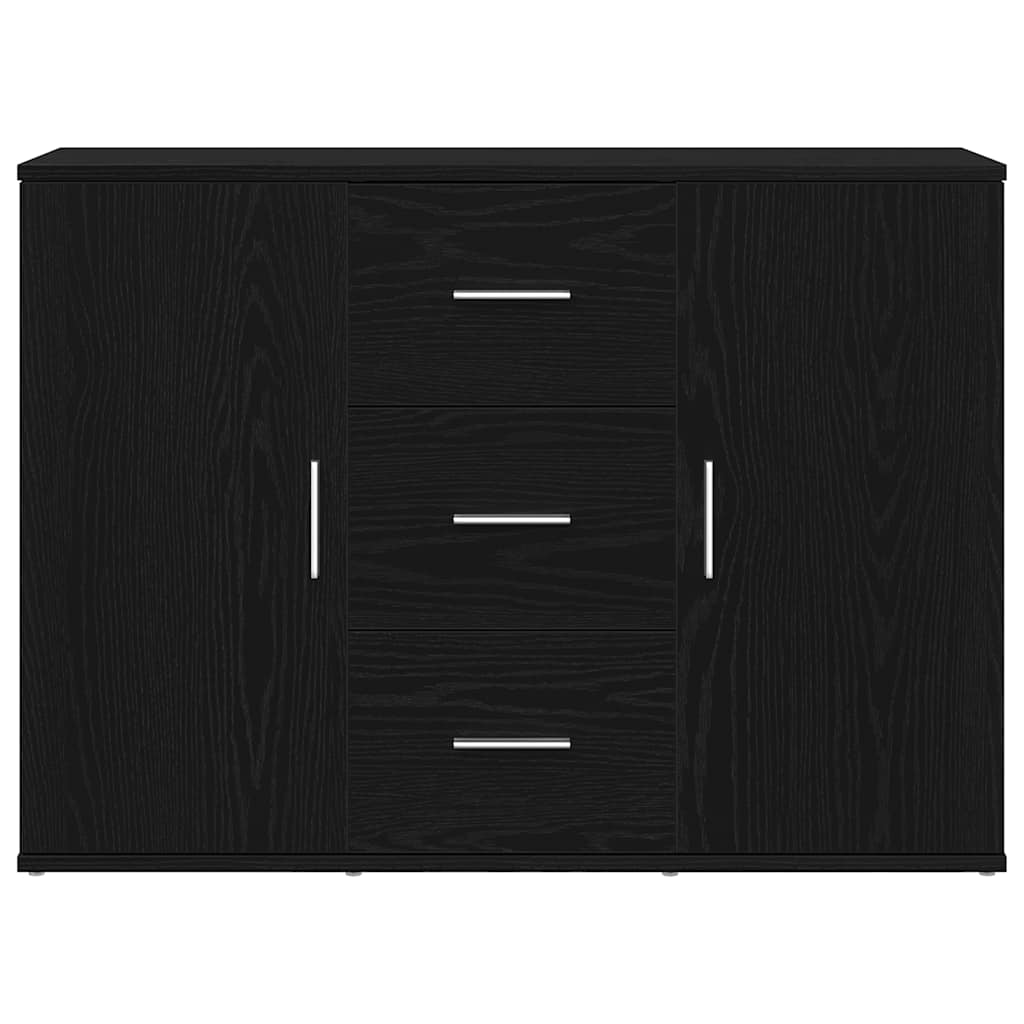 Buffet chêne noir 91x29,5x65 cm bois d'ingénierie
