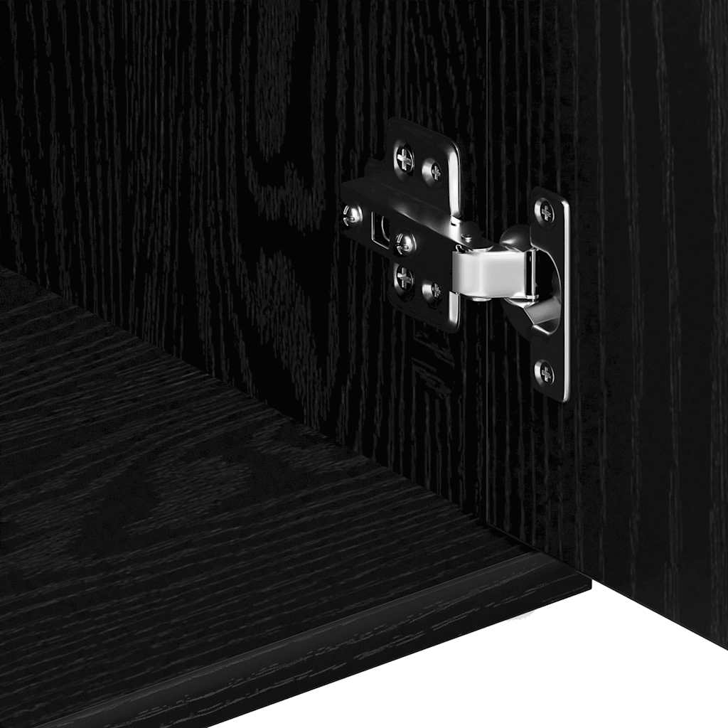 Buffet chêne noir 91x29,5x65 cm bois d'ingénierie