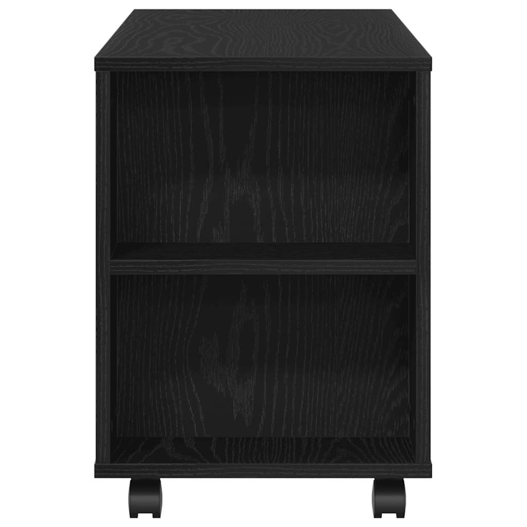 Meuble TV avec roulettes chêne noir bois d'ingénierie - XIOS