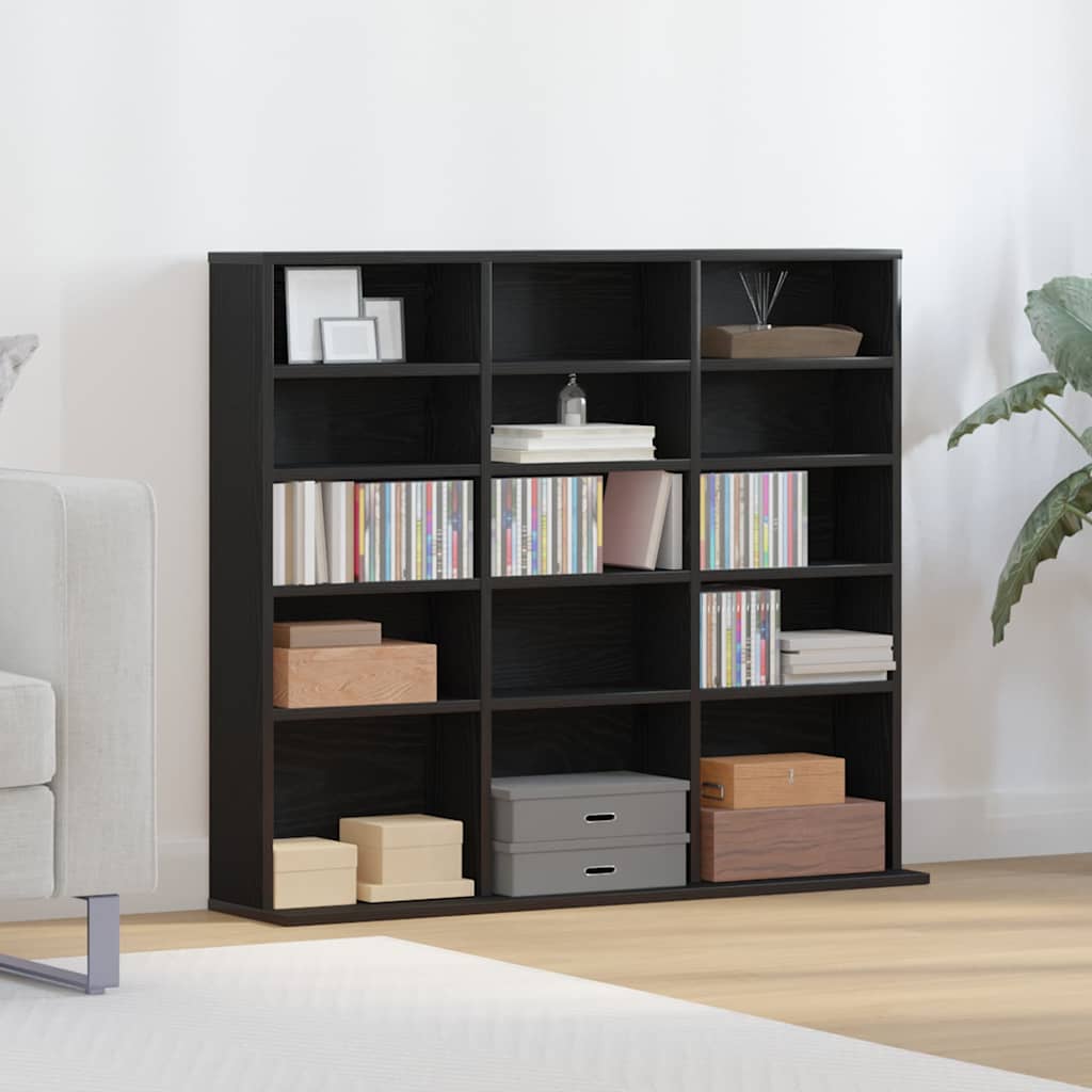 Meuble CD en chêne noir 100 x 23 x 89,5 cm bois d'ingénierie - XIOS