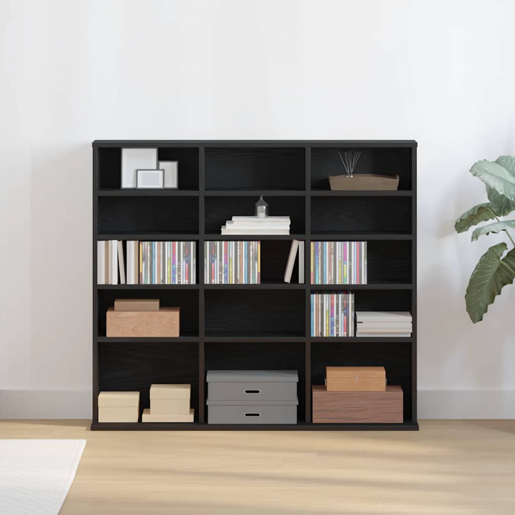 Meuble CD en chêne noir 100 x 23 x 89,5 cm bois d'ingénierie - XIOS