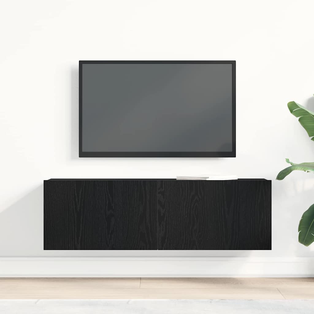 Meuble TV 100 x 30 x 30 cm Chêne noir Bois d'ingénierie - XIOS