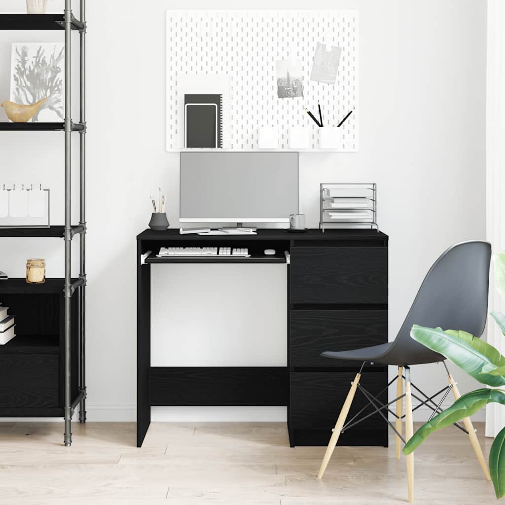 Bureau chêne noir 90x45x76 cm bois d'ingénierie Bureaux vidaXL