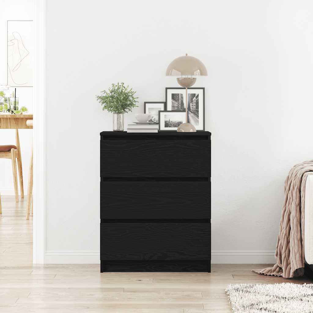 Buffet en chêne noir 60x35x76 cm bois d'ingénierie - XIOS