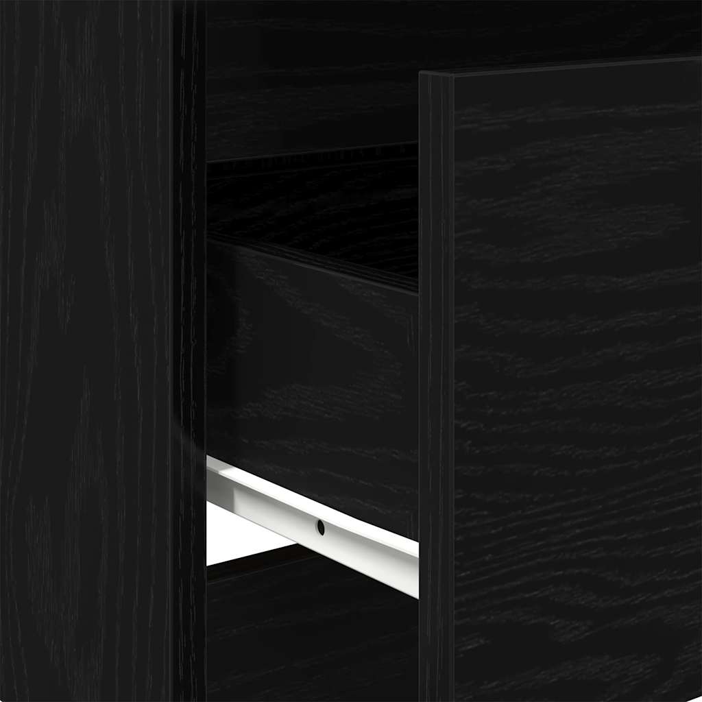 Buffet en chêne noir 60x35x76 cm bois d'ingénierie - XIOS