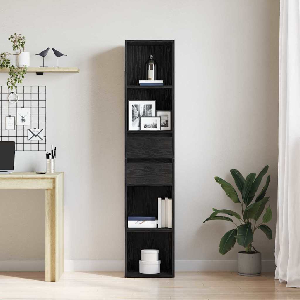 Bibliothèque Chêne noir 36 x 30 x 171 cm Bois d'ingénierie - XIOS