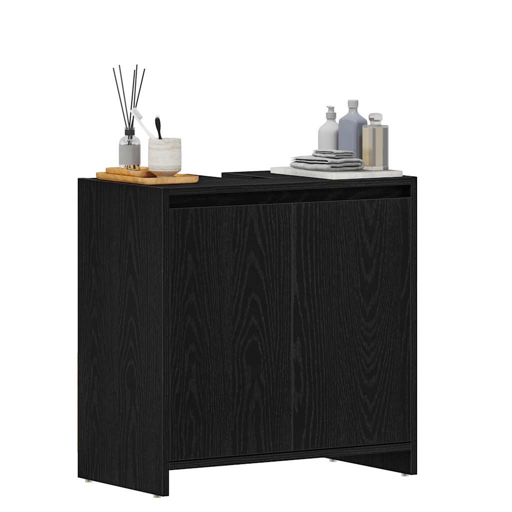 Armoire de bain chêne noir 60x33x60 cm bois d'ingénierie Ensembles de mobilier pour salles de bains vidaXL