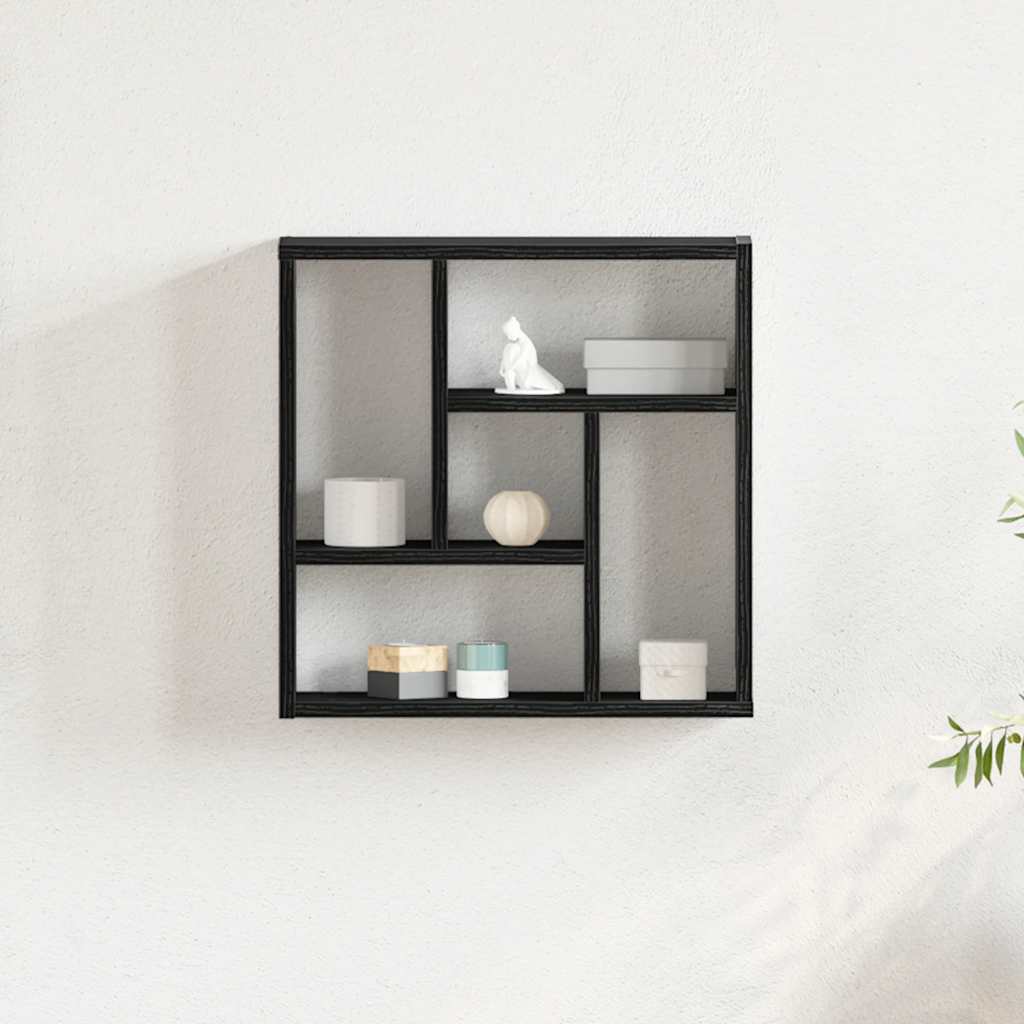 Étagère murale chêne noir 45x16x45 cm bois d'ingénierie - XIOS
